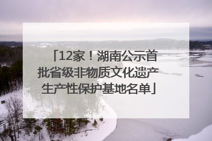 12家！湖南公示首批省级非物质文化遗产生产性保护基地名单
