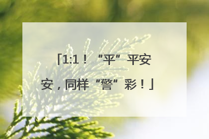 1:1！“平”平安安，同样“警”彩！