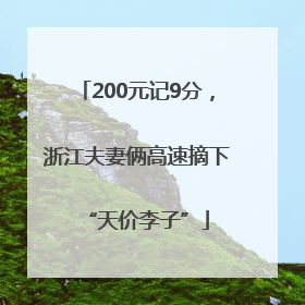 200元记9分，浙江夫妻俩高速摘下“天价李子”