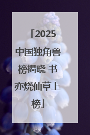2025中国独角兽榜揭晓 书亦烧仙草上榜