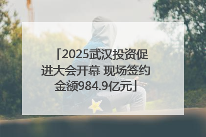 2025武汉投资促进大会开幕 现场签约金额984.9亿元
