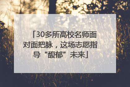 30多所高校名师面对面把脉，这场志愿指导“馥郁”未来