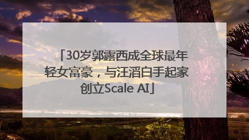 30岁郭露西成全球最年轻女富豪，与汪滔白手起家创立Scale AI